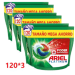 Detergente líquido para lavadora ARIEL PODS Platinum (120*3/360cápsulas/tabletas), jabón extra potente, quitamanchas, limpieza profunda